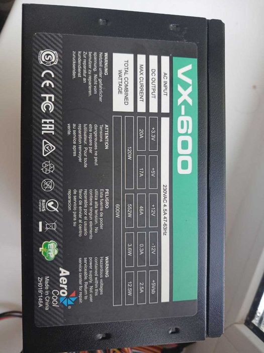 Блок питания AeroCool VX-600
