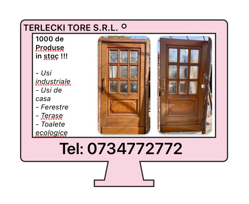 USA INTRARE CASA Lemn Termopan  H 225 x L 120 Germania in Stoc.