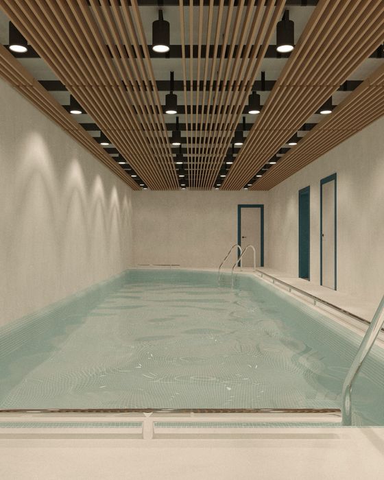 Реечный кубообразный потолок