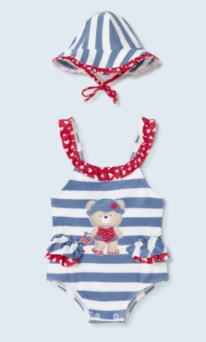 Нов цял бански + шапка Mayoral