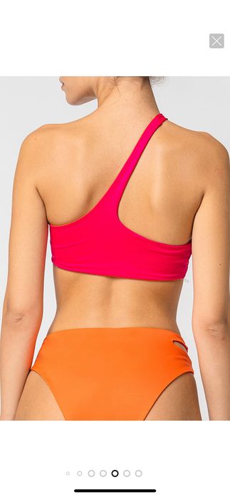 Двулицев бански от 2 части в розово и оранжево