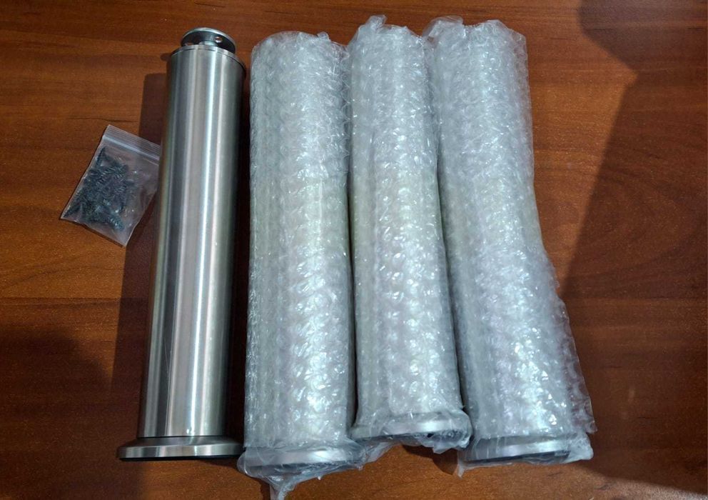 Set 4 picioare mobilier RHUAFET, 25 cm, inox, argintiu