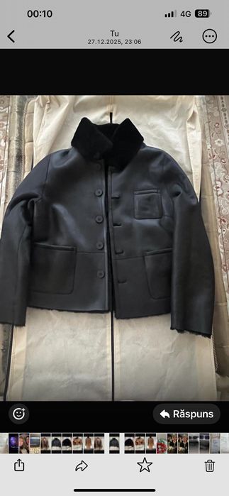 Jacheta din blana de naturăl reversibilă