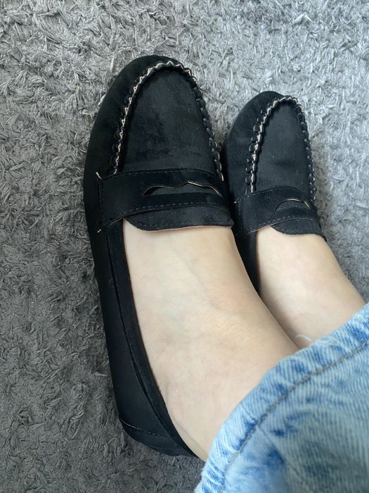 Mocasini catifea dama negri 40