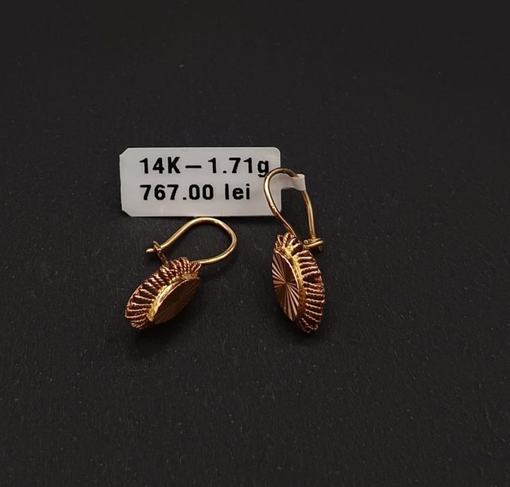 Cercei Aur 14 k/585.  1,71 gr