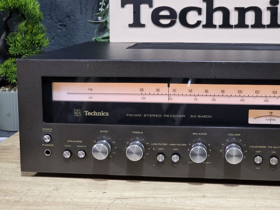 Reveiver TECHNICS SA-5460k, amplituner hifi stereo retro , black , AM FM , amplificator 2x65w 8 ohm