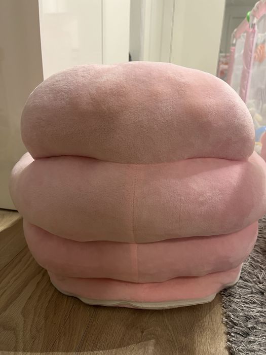 Фотьойл за бебе с облегалка и поставка за крачета - Розово мече