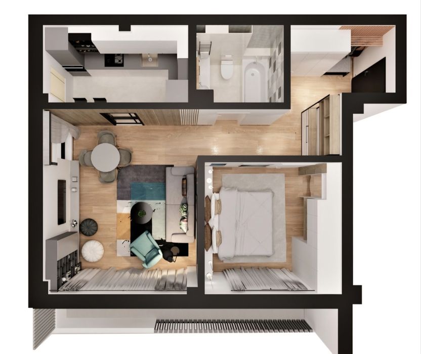 Vând apartament complet mobilat