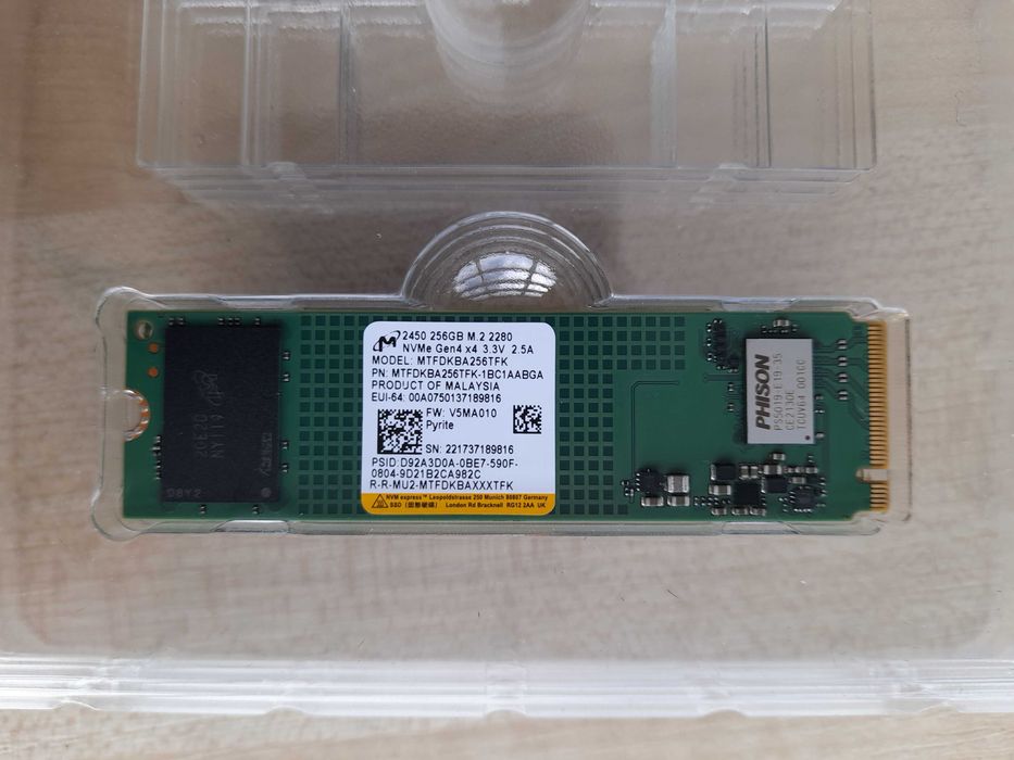 SSD NVMe Micron 2450 256 GB M.2 2280 – NOU -  160 Lei