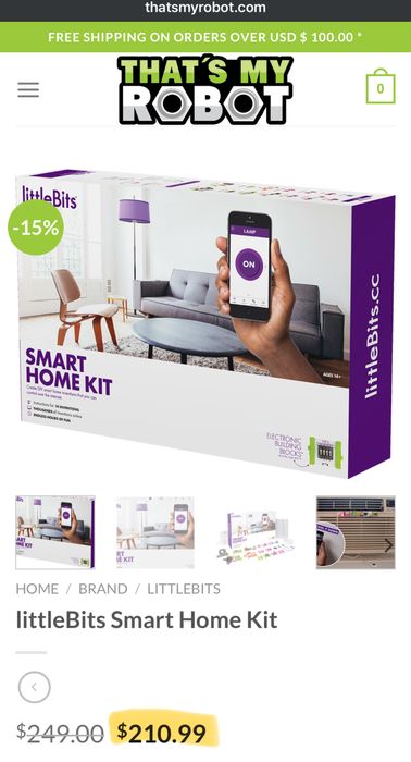 Jucarie littleBits Smart Home Kit (14 bits + 11 accesorii)