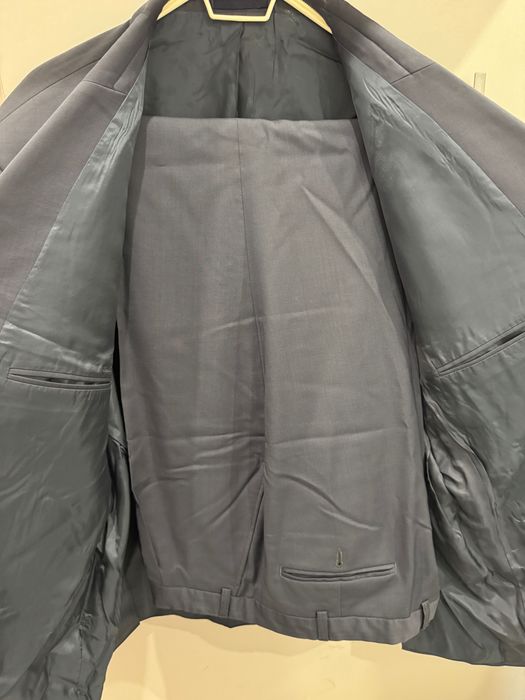 Официален мъжки костюм - сако и панталон - италиански - черен цвят