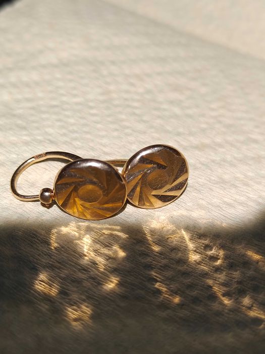 Tilla Sirg'a 583 Proba SSSR Золотые серьги матеорит