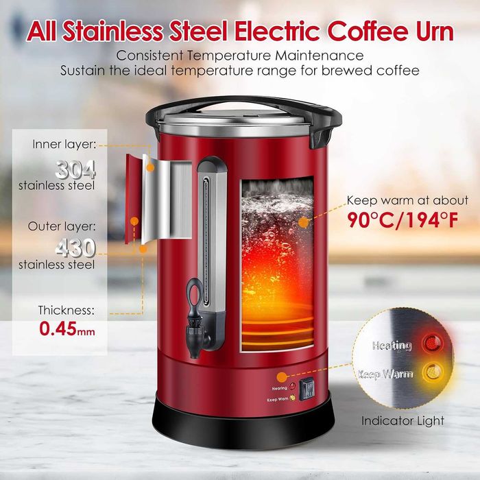 Cafetieră profesională Homtone cu filtru rotund