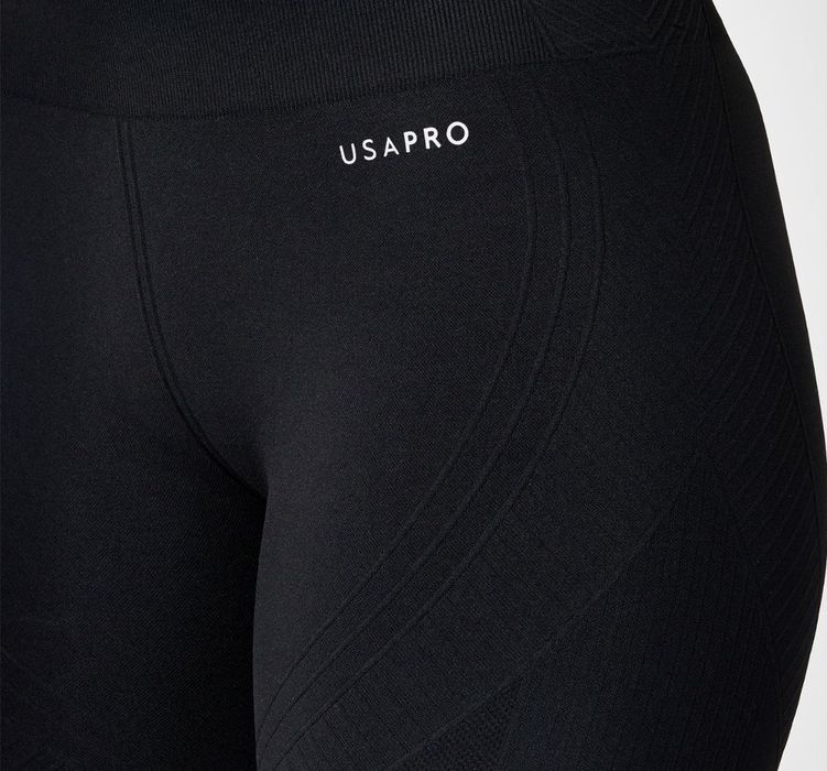 Дамски безшевни къси панталони USA Pro, 3 инча, черни, размер 6 (2X