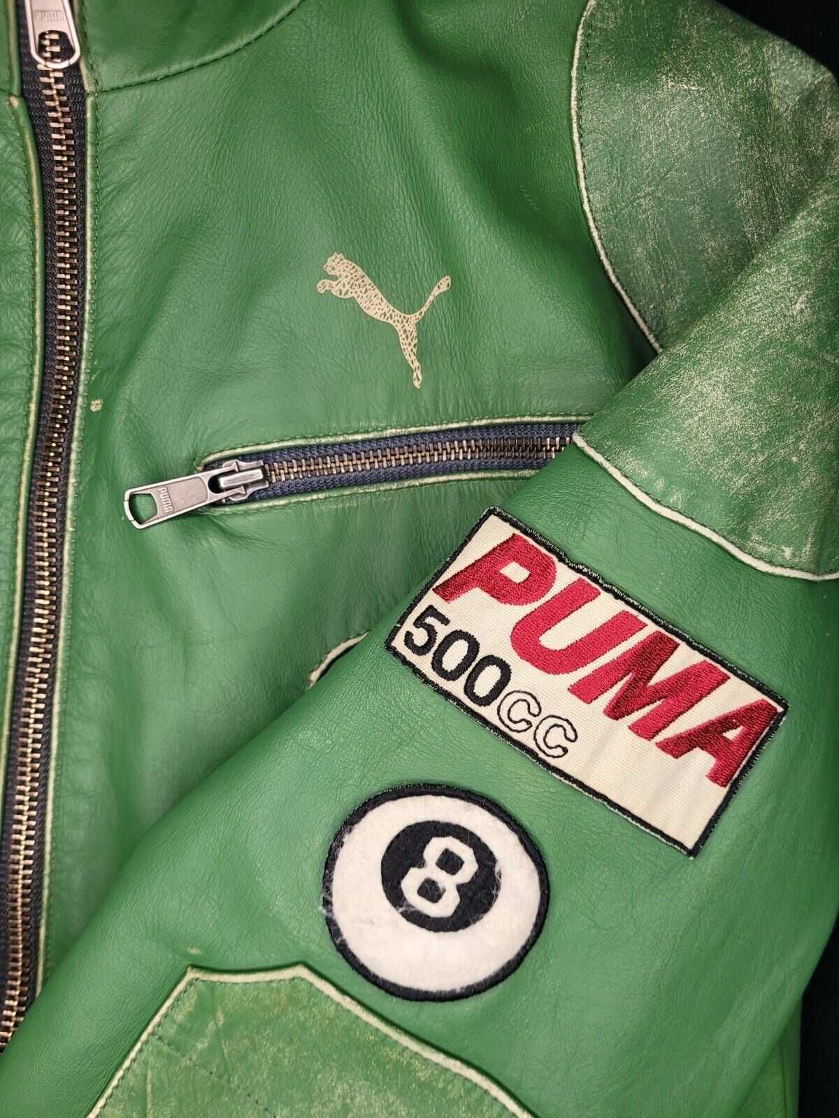 Puma green on sale leather jacket