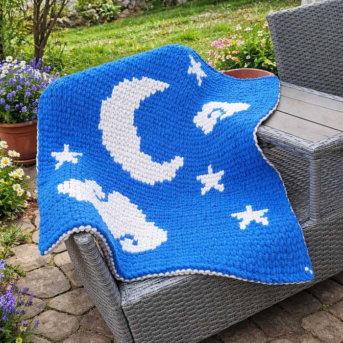 Ръчно плетено одеялце с две лица в размер 80 × 100 см