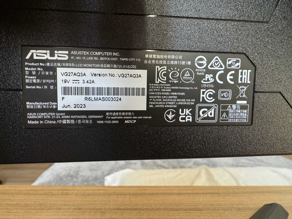 ASUS TUF Gaming VG27AQ3A – 27", 1440p, 180 Hz, IPS