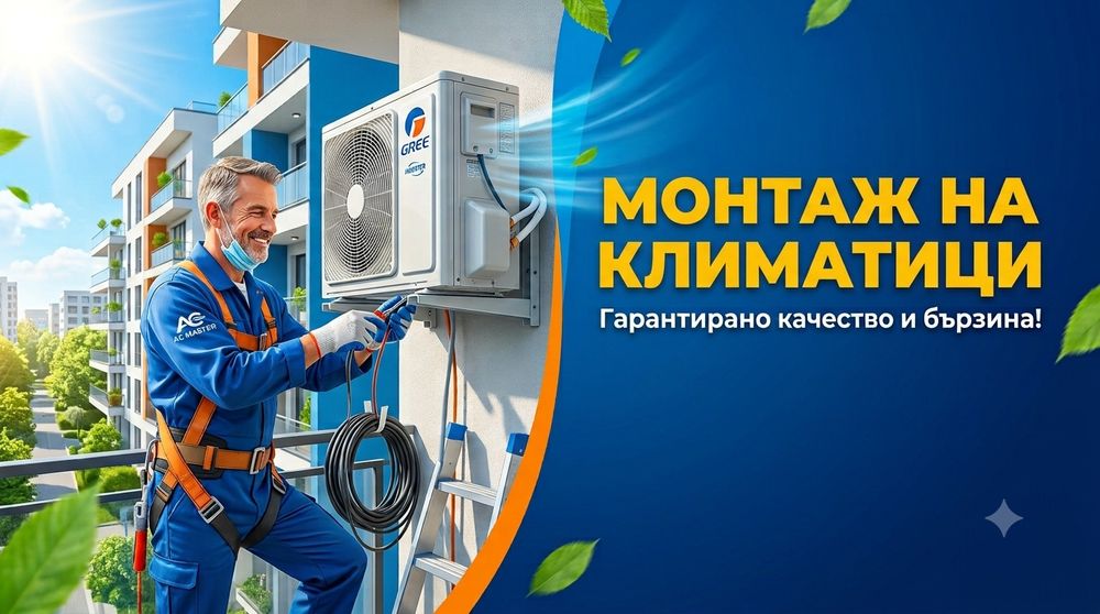 50€! Монтаж на климатици, монтиране на климатик