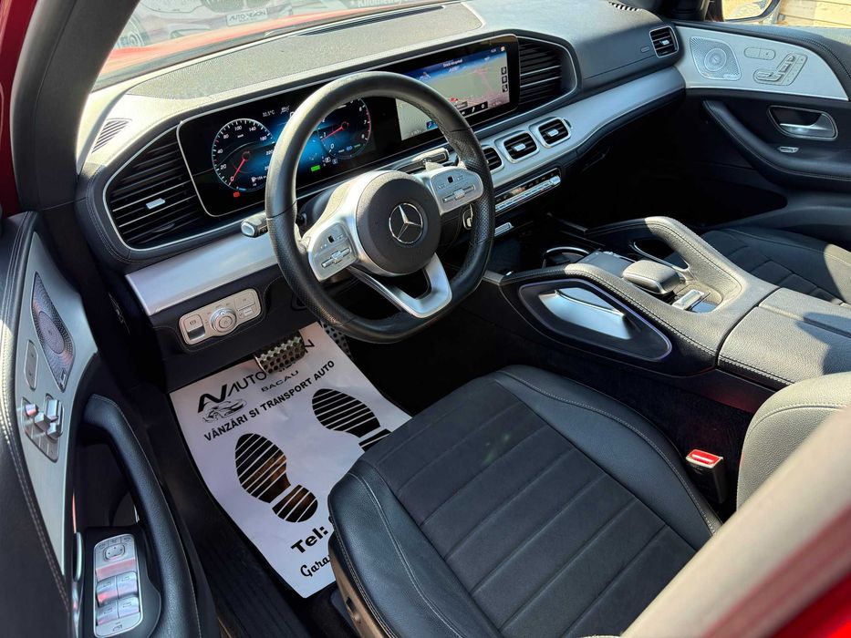 *RATE*Mercedes GLE450 W167 hybrid benzina 367CP 4MATIC//AIRMATIC panorama 2021 AMG Burmeister full km real impecabil culoare deosebita Rosu Manufaktur
