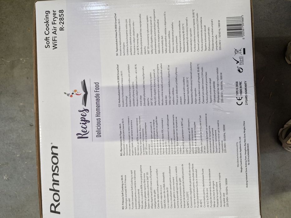 Friteuza cu aer cald si tehnologie Wi-Fi, Rohnson R2858 SmartChef XL 2