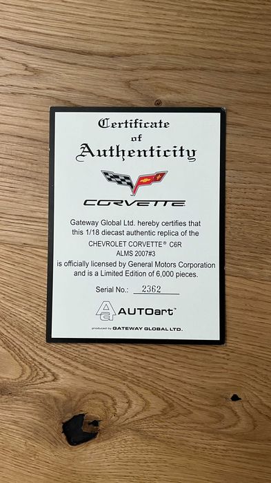 Macheta AUTOart 1/18 Chevrolet Corvette C6R ALMS 2007