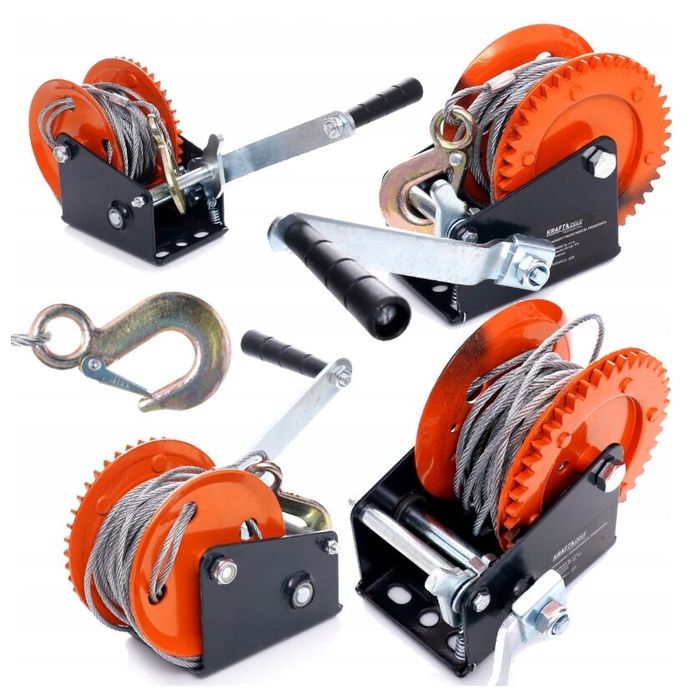 Troliu manual vinci, capacitate 544 kg 1200 lbs, lungime cablu 10