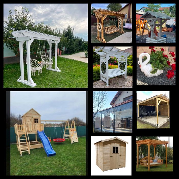 La  comandă leagane (balansoar) mese,bănci,foișoare din lemn