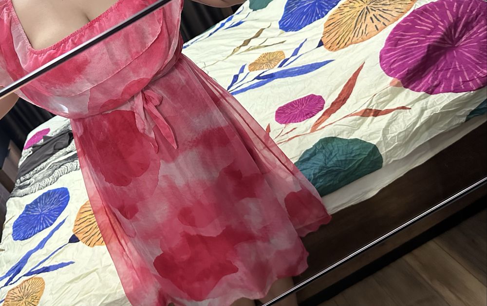 Шифонена midi рокля Miu Miu