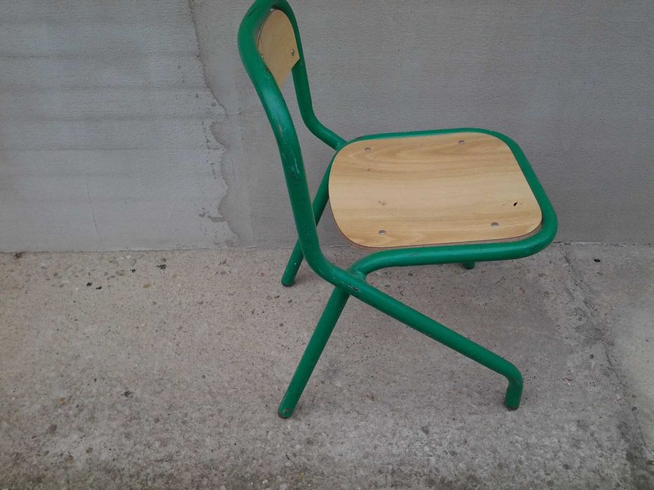 Scaun gradinita pentru copii, din lemn si metal, 29 cm***