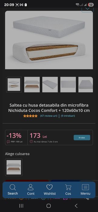 Pătuț pliabil Chipolino granite plus saltea
