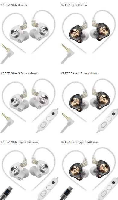Новые запечатанные проводные наушники KZ EDZ HI-FI Ultra-Wide Frequenc