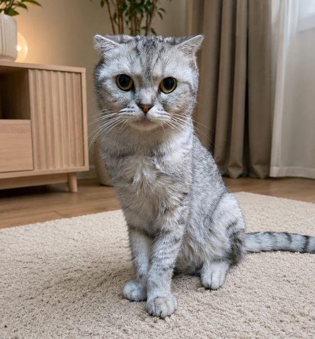Шотландская кошечка Скоттиш -фолд