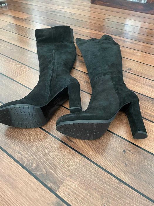 Cizme musette inalte, 39, cu toc, negre