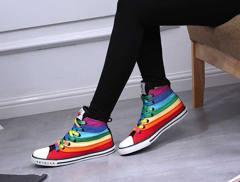 Цветни дамски кецове с принт Rainbow - Номер 36