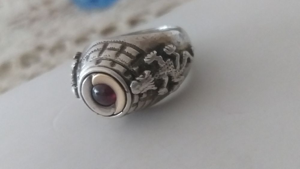 Vand inel ghiul din argint cu aur