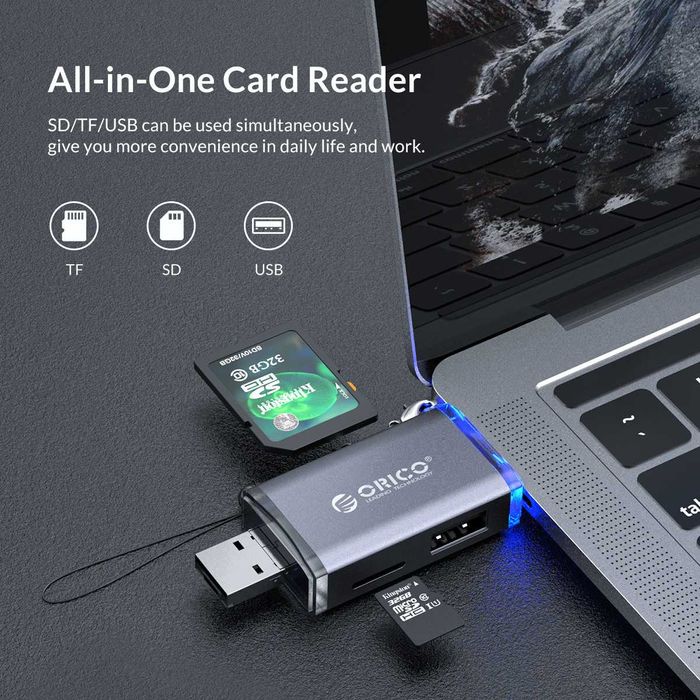 6in1 Card reader USB 3.0 - cititor de carduri SD si micro SD cu USB-C