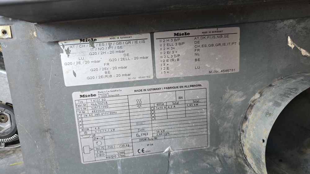 Професионална Сушилня Miele  – 32 до 40 кг на газ