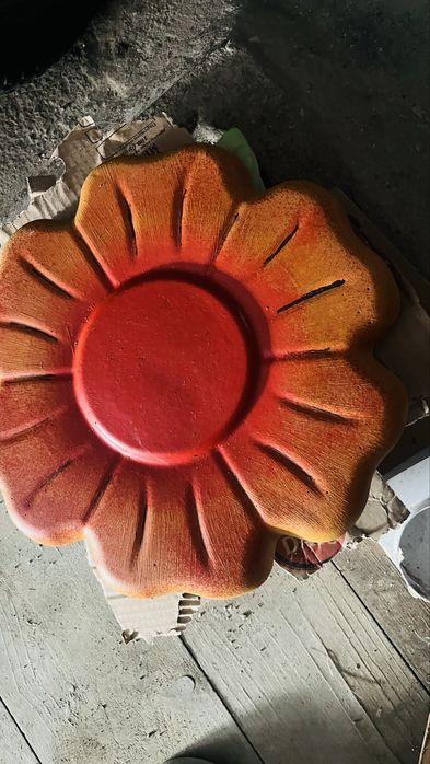 Цветя и Костенурки от бетон декорация за градина