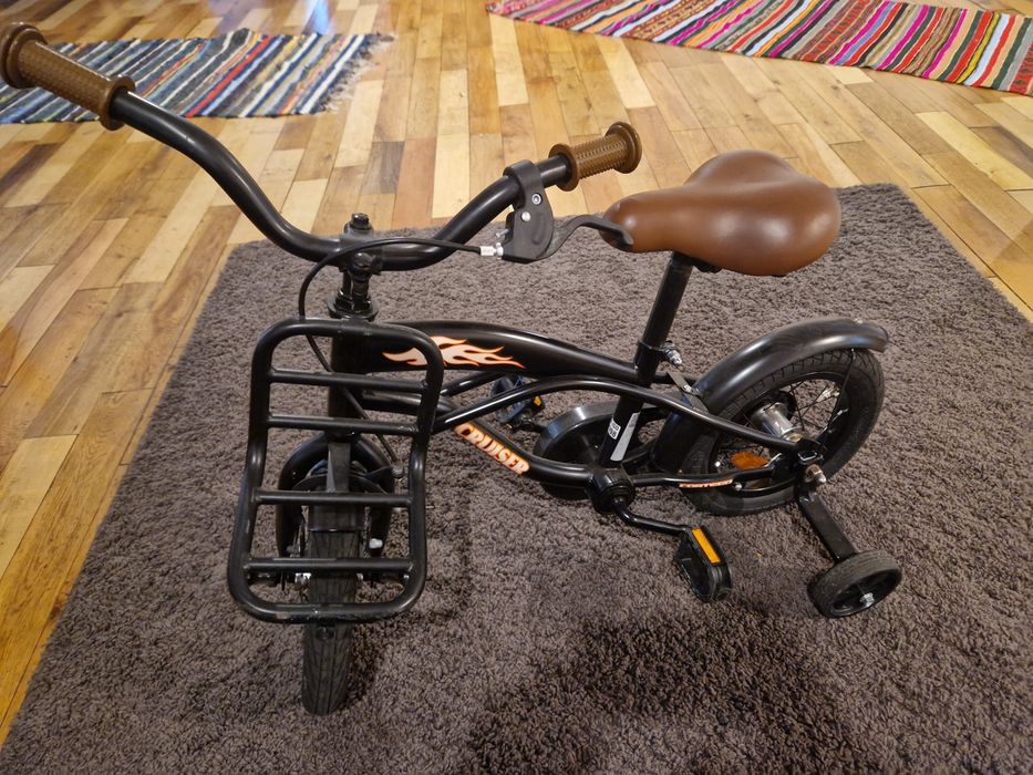Bicicleta copii 12 inch Cruiser Chopper cu roti ajutatoare
