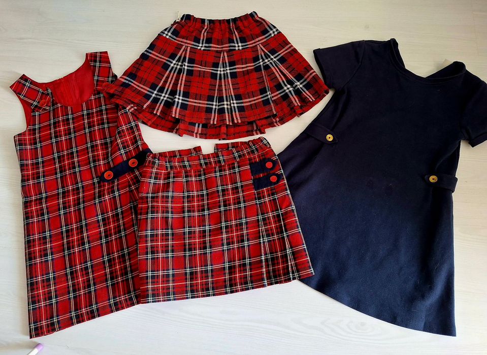 Uniforma scolara sarafan, fusta clasa 0, I sau II pentru fete