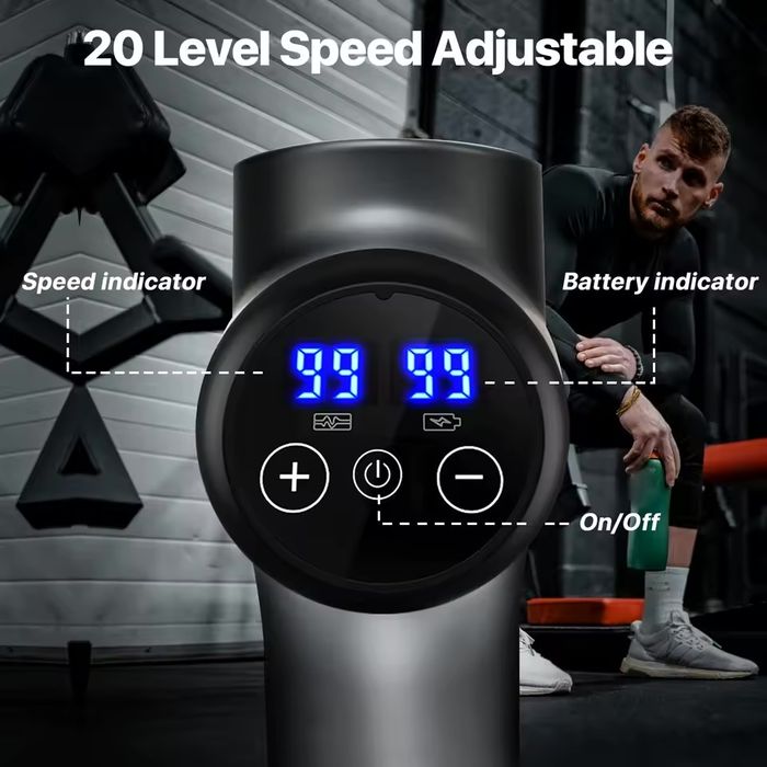 Професионален пистолет за мускулна релаксация на фасции/LCD/8 глави