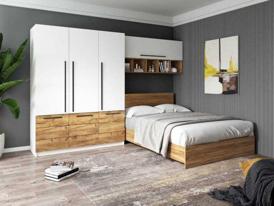 Set Dormitor Timea 3.05m cu pat incadrat - Transport Gratuit