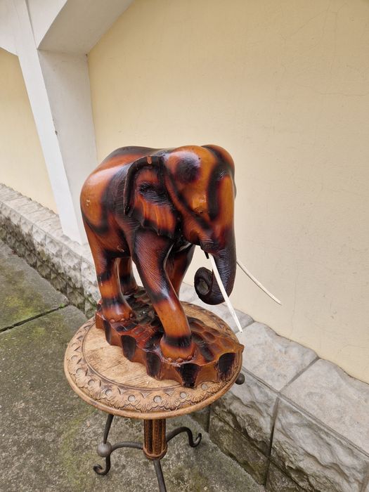 Огромна антикварна колекционерска дървена фигура статуетка