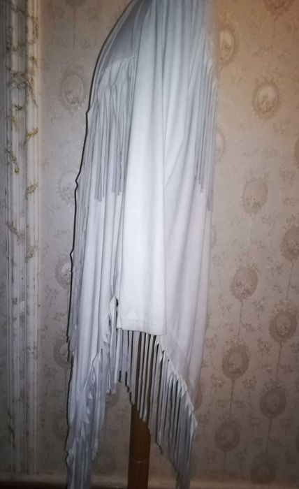 Cartigan texan cu franjuri gri perlat, deosebit