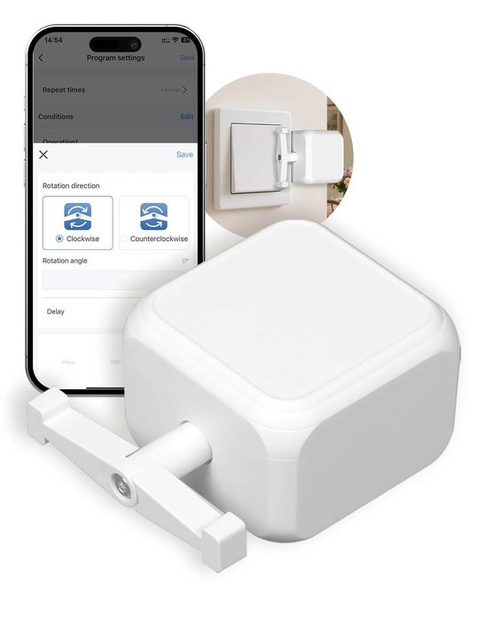 Buton smart MOES Fingerbot compatibil cu Alexa și Google Home