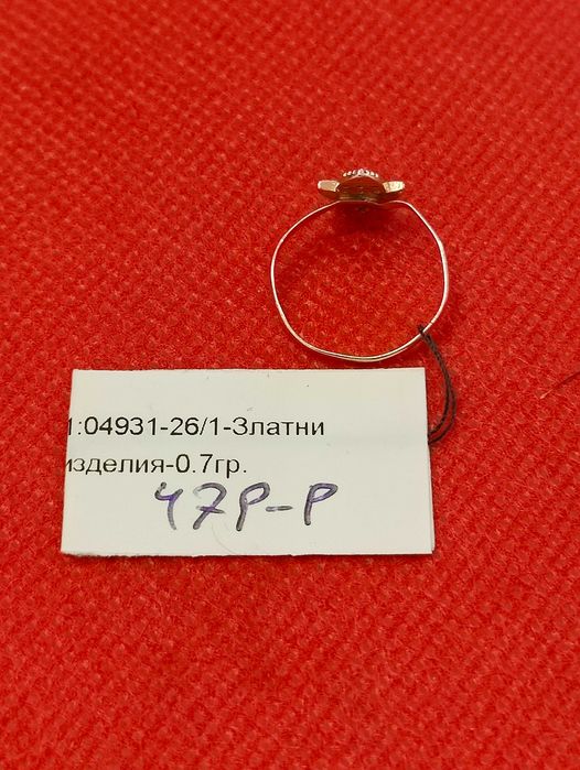 Златно детско пръстенче 0.7гр-14к