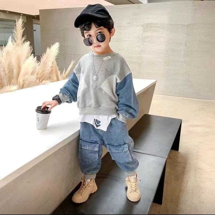 Крутой джинсовый комплект в корейском стиле