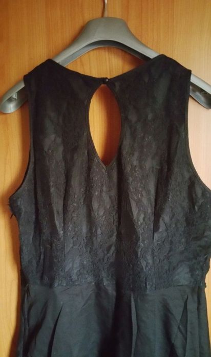 Rochie eleganta neagra dama material lejer black
