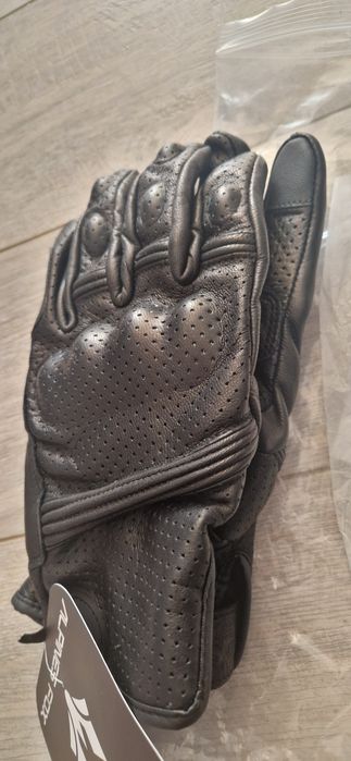 Manusi moto L, piele naturala perforata, touch screen NOI