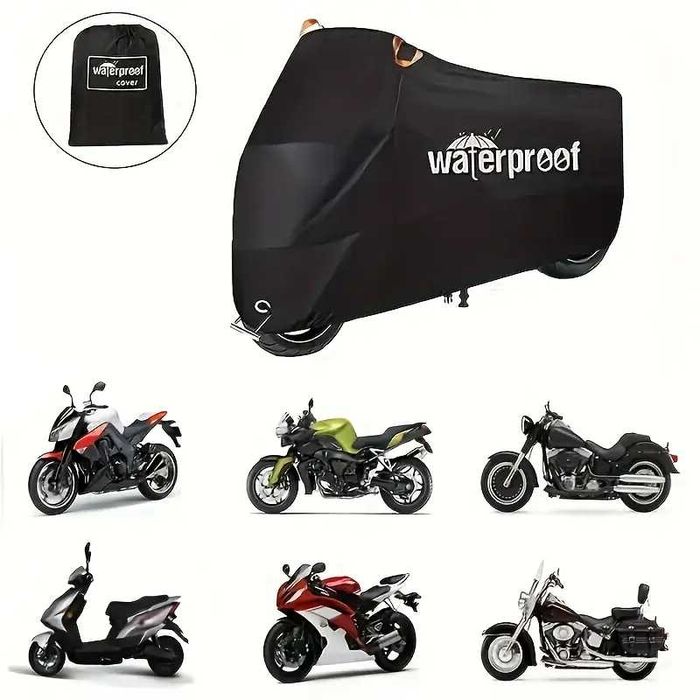 Prelata husa motocicleta scuter Waterproof 210D Material Oxford S-M 200cm 65lei, L 220cm 70lei,  XL 230 80lei, XXL 245cm 90lei, XXXL 265cm 100lei,